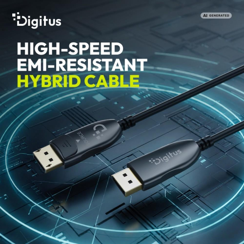 Kabel połączeniowy hybrydowy DisplayPort AOC DP-DP M/M DP 2.1 8K@120Hz 54Gbps UHBR13.5, 4K@240Hz, z zatrzaskami, czarn