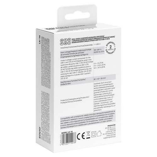 Ładowarka sieciowa 20W Power Delivery 3.0, Biała LA-14-25907067