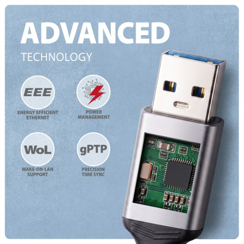 ADE-AM30 USB-A Gigabit Ethernet adapter z zintegrowanym kablem sieciowym CAT6 RJ-45 3 m-25907170