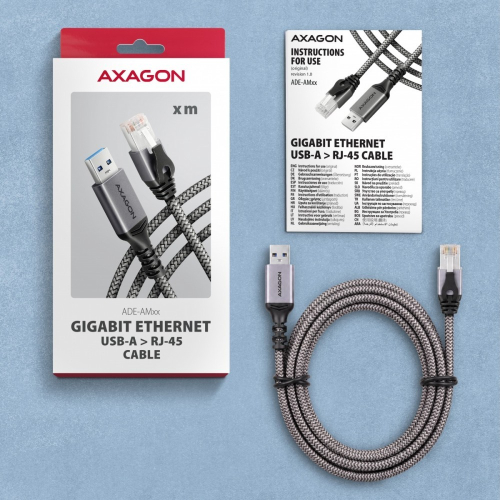 ADE-AM30 USB-A Gigabit Ethernet adapter z zintegrowanym kablem sieciowym CAT6 RJ-45 3 m-25907173