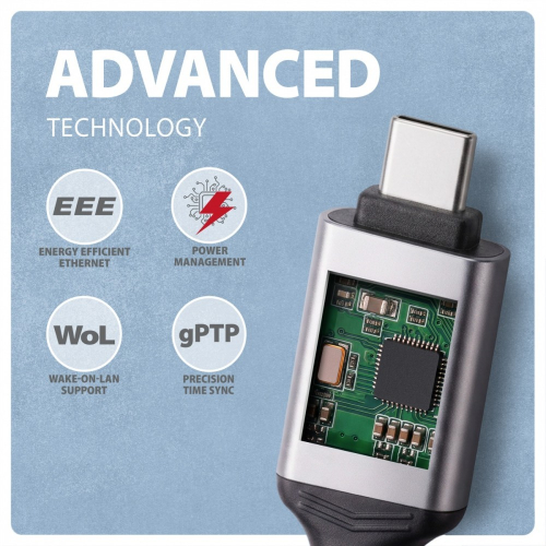 ADE-CM50 USB-C Gigabit Ethernet adapter z zintegrowanym kablem sieciowym CAT6 RJ-45 5 m-25907220