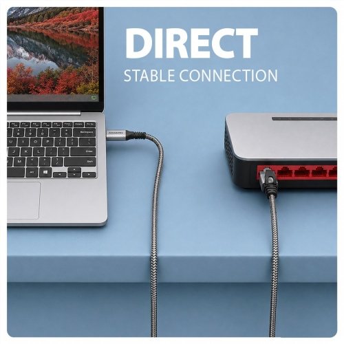 ADE-CM50 USB-C Gigabit Ethernet adapter z zintegrowanym kablem sieciowym CAT6 RJ-45 5 m-25907221