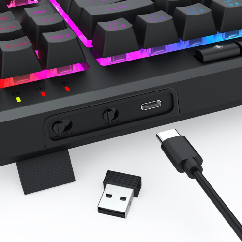 REDRAGON K516RGB-PRO SHIVA PRO 87 klawiatura USB + RF Wireless + Bluetooth Czarny-25952280