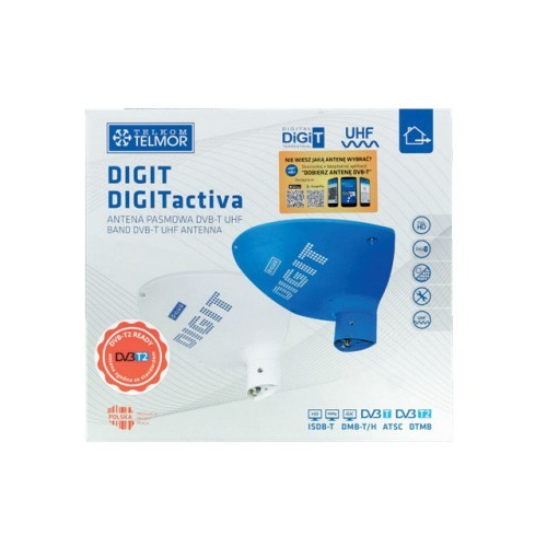 Antena szerokopasmowa DVB-T/T2 DIGIT Activa 5G Telmor niebieska-25969089