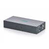 HUB przemysłowy 7-portowy USB 3.2 Gen1 5Gbit/s, 7x USB-A, host USB-B, obudowa metalowa IP30, szyna DIN, zasilanie 12V D