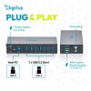 HUB przemysłowy 7-portowy USB 3.2 Gen1 5Gbit/s, 7x USB-A, host USB-B, obudowa metalowa IP30, szyna DIN, zasilanie 12V D