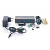 HUB przemysłowy 7-portowy USB 3.2 Gen1 5Gbit/s, 7x USB-A, host USB-B, obudowa metalowa IP30, szyna DIN, zasilanie 12V D