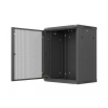 Szafa instalacyjna rack wisząca 19 cali 15U 600x450 czarna drzwi perforowane (flat pack)-26097785