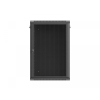 Szafa instalacyjna rack wisząca 19 cali 18U 600x450 czarna drzwi perforowane (flat pack)