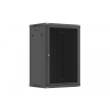 Szafa instalacyjna rack wisząca 19 cali 18U 600x450 czarna drzwi perforowane (flat pack)-26097825