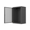 Szafa instalacyjna rack wisząca 19 cali 18U 600x450 czarna drzwi perforowane (flat pack)-26097827