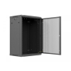 Szafa instalacyjna rack wisząca 19 cali 18U 600x450 czarna drzwi perforowane (flat pack)-26097828