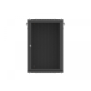 Szafa instalacyjna rack wisząca 19 cali 18U 600x600 czarna drzwi perforowane (flat pack)