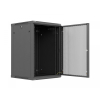 Szafa instalacyjna rack wisząca 19 cali 18U 600x600 czarna drzwi perforowane (flat pack)-26097842