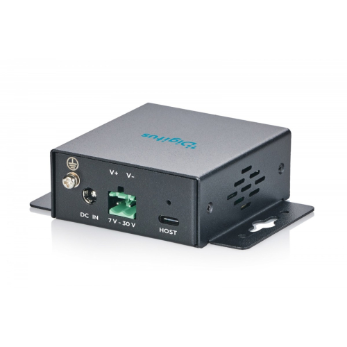 HUB przemysłowy kompaktowy 4-portowy USB 3.2 Gen1 5Gbit/s, 2x USB-A + 2x USB-C, host USB-C, porty przykręcane, metal I