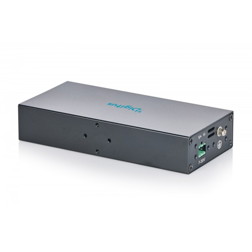 HUB przemysłowy 7-portowy USB 3.2 Gen1 5Gbit/s, 7x USB-A, host USB-B, obudowa metalowa IP30, szyna DIN, zasilanie 12V D
