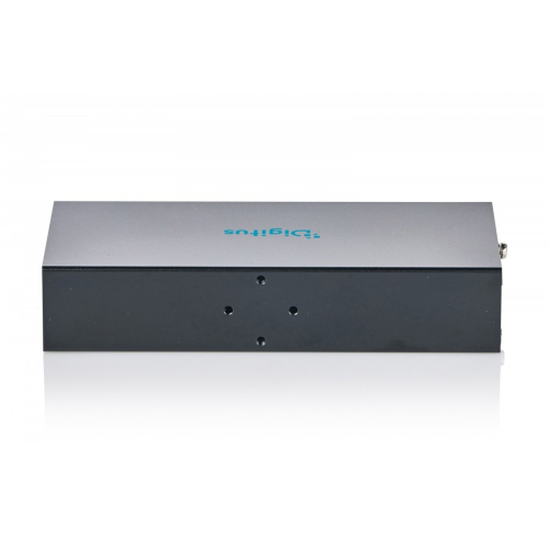 HUB przemysłowy 7-portowy USB 3.2 Gen1 5Gbit/s, 7x USB-A, host USB-B, obudowa metalowa IP30, szyna DIN, zasilanie 12V D