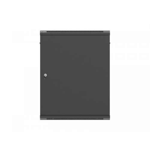 Szafa instalacyjna rack wisząca 19 cali 15U 600x600 czarna drzwi metalowe (flat pack)