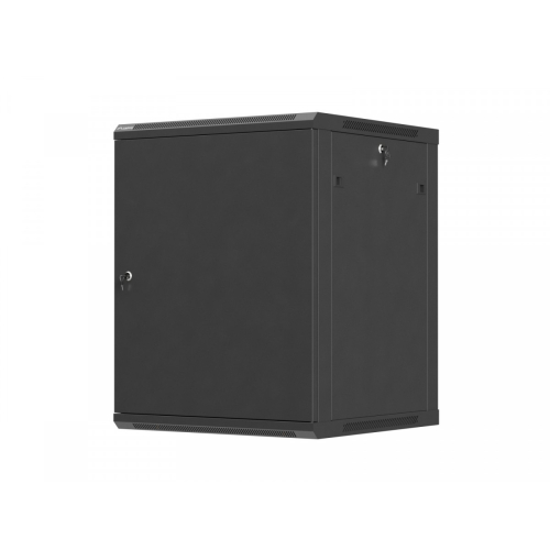 Szafa instalacyjna rack wisząca 19 cali 15U 600x600 czarna drzwi metalowe (flat pack)-26097768