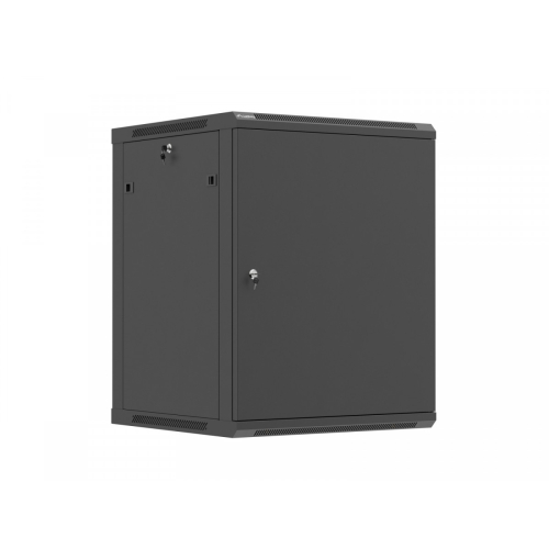 Szafa instalacyjna rack wisząca 19 cali 15U 600x600 czarna drzwi metalowe (flat pack)-26097769