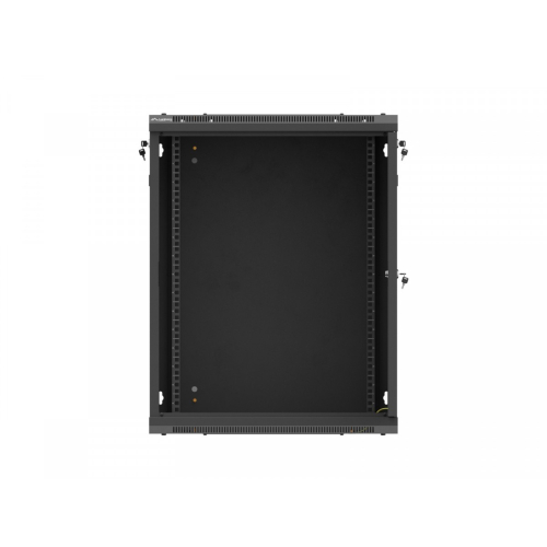Szafa instalacyjna rack wisząca 19 cali 15U 600x600 czarna drzwi metalowe (flat pack)-26097779