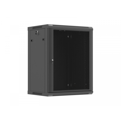 Szafa instalacyjna rack wisząca 19 cali 15U 600x450 czarna drzwi perforowane (flat pack)-26097783