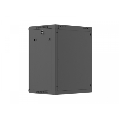 Szafa instalacyjna rack wisząca 19 cali 15U 600x450 czarna drzwi perforowane (flat pack)-26097789