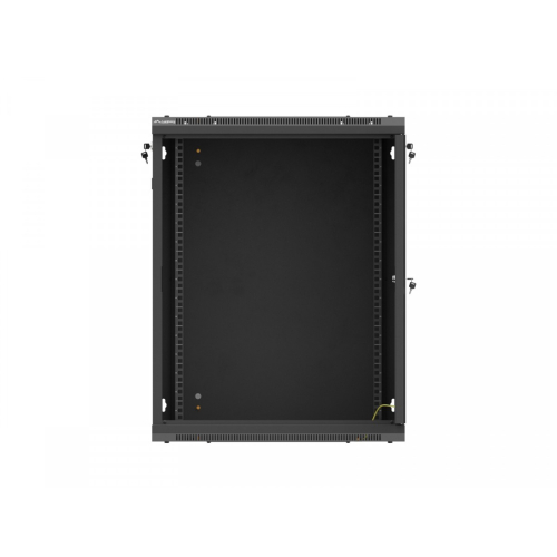 Szafa instalacyjna rack wisząca 19 cali 15U 600x450 czarna drzwi perforowane (flat pack)-26097793