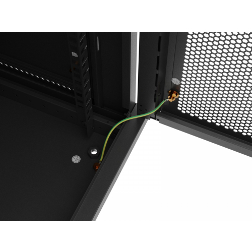 Szafa instalacyjna rack wisząca 19 cali 15U 600x600 czarna drzwi perforowane (flat pack)-26097804