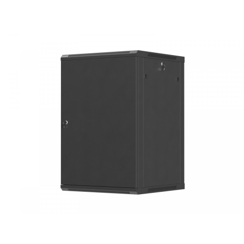 Szafa instalacyjna rack wisząca 19 cali 18U 600x600 czarna drzwi metalowe (flat pack)-26097810