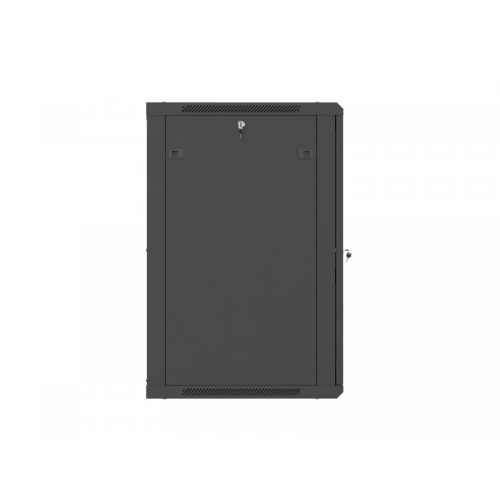Szafa instalacyjna rack wisząca 19 cali 18U 600x600 czarna drzwi metalowe (flat pack)-26097812