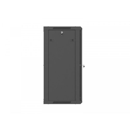 Szafa instalacyjna rack wisząca 19 cali 18U 600x450 czarna drzwi perforowane (flat pack)-26097826