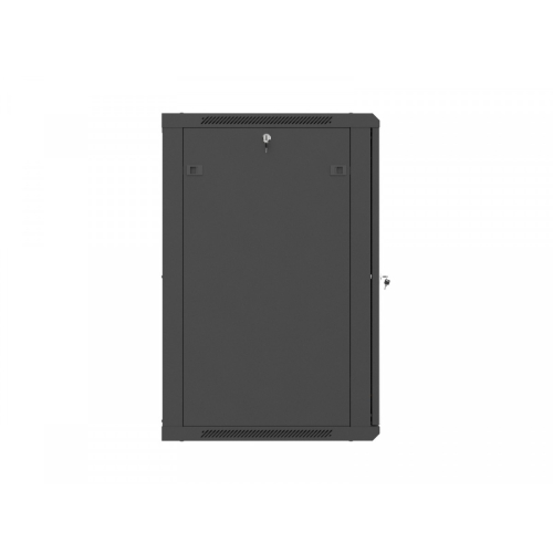 Szafa instalacyjna rack wisząca 19 cali 18U 600x600 czarna drzwi perforowane (flat pack)-26097840