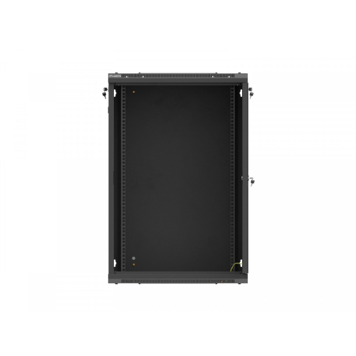 Szafa instalacyjna rack wisząca 19 cali 18U 600x600 czarna drzwi perforowane (flat pack)-26097849