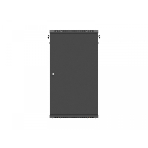 Szafa instalacyjna rack wisząca 19 cali 22U 600x600 czarna drzwi metalowe (flack pack)