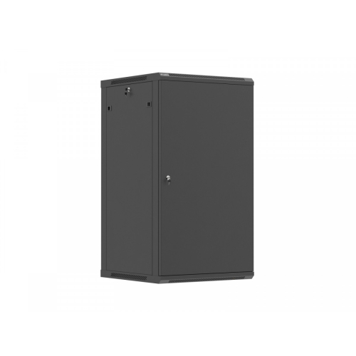 Szafa instalacyjna rack wisząca 19 cali 22U 600x600 czarna drzwi metalowe (flack pack)-26097853