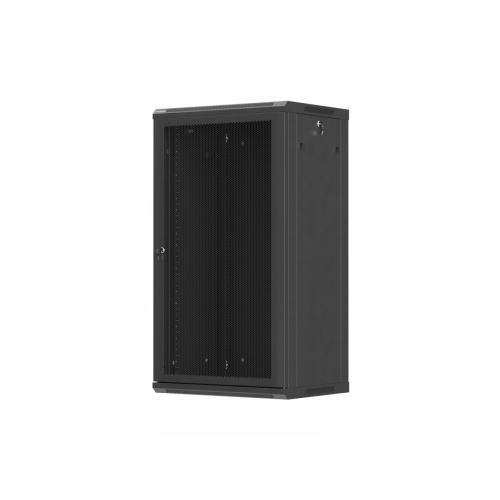 Szafa instalacyjna rack wisząca 19 cali 22U 600x450 czarna drzwi perforowane (flat pack)-26097866