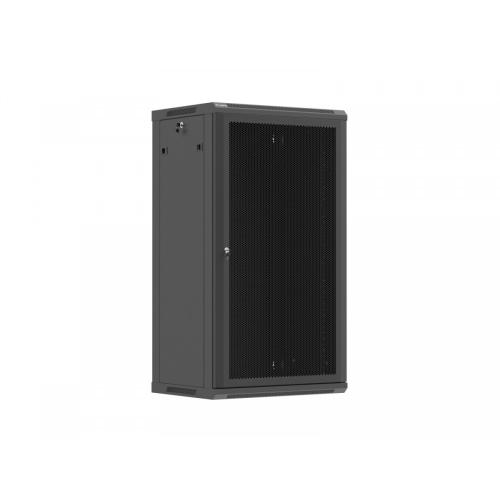 Szafa instalacyjna rack wisząca 19 cali 22U 600x450 czarna drzwi perforowane (flat pack)-26097867