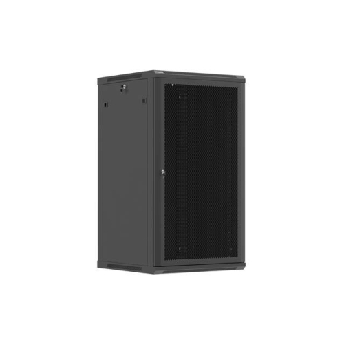 Szafa instalacyjna rack wisząca 19 cali 22U 600x600 czarna drzwi perforowane( flat pack)
