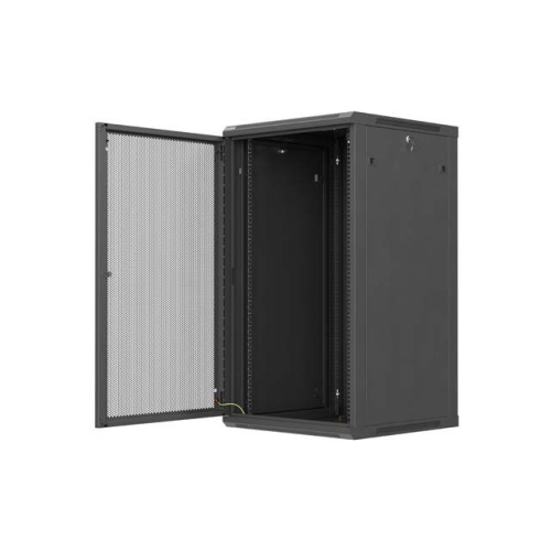 Szafa instalacyjna rack wisząca 19 cali 22U 600x600 czarna drzwi perforowane( flat pack)-26097889