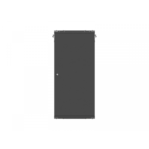 Szafa instalacyjna rack wisząca 19 cali 27U 600x600 czarna drzwi metalowe (flat pack)