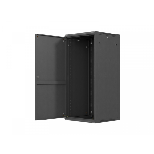 Szafa instalacyjna rack wisząca 19 cali 27U 600x600 czarna drzwi metalowe (flat pack)-26097897