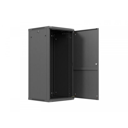 Szafa instalacyjna rack wisząca 19 cali 27U 600x600 czarna drzwi metalowe (flat pack)-26097898