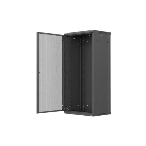 Szafa instalacyjna rack wisząca 19 cali 27U 600x450 czarna drzwi perforowane (flat pack)-26097917