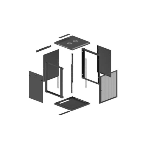 Szafa instalacyjna rack wisząca 19 cali 27U 600x600 czarna drzwi perforowane (flat pack)-26097927