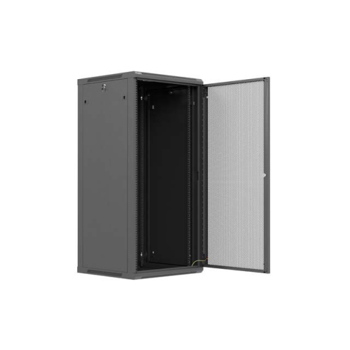 Szafa instalacyjna rack wisząca 19 cali 27U 600x600 czarna drzwi perforowane (flat pack)-26097929