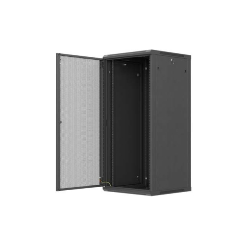 Szafa instalacyjna rack wisząca 19 cali 27U 600x600 czarna drzwi perforowane (flat pack)-26097931
