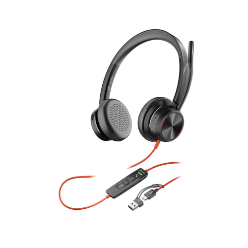 Zestaw słuchawkowy POLY Blackwire 8225 Stereo 8X225AA USB-C z certyfikatem Microsoft Teams + przejściówka USB-C/A-261