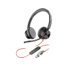 Zestaw słuchawkowy POLY Blackwire 8225 Stereo 8X225AA USB-C z certyfikatem Microsoft Teams + przejściówka USB-C/A-262