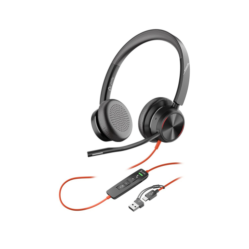 Zestaw słuchawkowy POLY Blackwire 8225 Stereo 8X225AA USB-C z certyfikatem Microsoft Teams + przejściówka USB-C/A-262